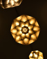 Geometric lighting objects presented as design installation