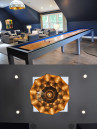 Adamlamp Sun Chandelier 100 Gold White Private home Game Room Interior Concorde MA US