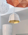 Deltoidal Faceted Light Gold 43 arkitektonisk gyllene pendellampa
