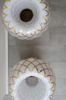 Diamond Grid Floor Light Gold 160 Golden Grid geometric floor lamp