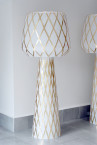 Diamond Grid Floor Light Gold 160 Golden Grid geometric floor lamp