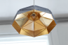 Octagon Wide Gold Faceted Suspended Light