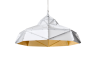 Octagon Wide Gold Faceted suspended Light, stainless steel, gold inside, white powder-coated
