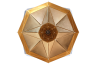 Octagon Wide Gold Faceted Suspended Light, Octagon shape, bottom view, 