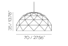 Adamlamp Sun Chandelier Copper 70 size diameter height