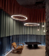 adamlamp sun chandelier ring 120 gold led light circle light fixture 360 budapest design exhibition interior 