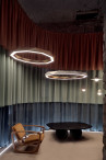 Illuminate your modern home with the Sun Chandelier Ring Light. Its sleek geometric design and radiant halo create a stunning focal point for any space