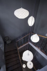Adamlamp geometric ceiling light installation casati hotel budapest lobby lighting 
