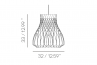 Adamlamp Dome Pendant Tall 32, Suspended Light, size