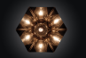 hexagon stainless steel pendant lights mirror inside powder coating white exterior finish   