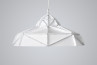 Octagon Wide Gold Faceted Suspended Light, side view, outside: white powder-coated