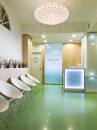 Adamlamp geometry apet white lattice ellipse shape ceiling pendant light lobby decoration light ISmile Dental Clinic Budapest 