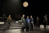 adamlamp diamond grid ball light, The Merchant of Venice, Theater, large geometric light sphere installation,  