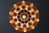 Adamlamp Sun Chandelier Copper 70 Inside, bottom view, light on