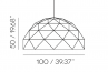 Sun Chandelier 100 sizes, 100 cm diameter, 50 cm height, 