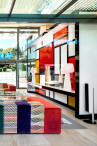 Diamond Grid Table Floor Light 100 in De Stijl mood apartment 