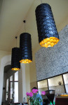 Adamlamp Custom Geometry Lights Yiddishe Mamma Mia Restaurant  