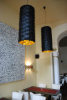 Adamlamp Custom Geometry Lights Yiddishe Mamma Mia Restaurant  